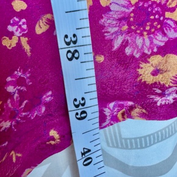 Fuchsia Floral Recycled Sari Sheer Dress - Picture 14 of 14